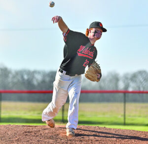 Barton throws three-hitter as Pioneers defeat Wildcats