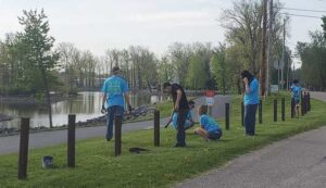 Tri-Rivers students help clean the park