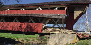 Covered bridge struck in crash could be closed for some time
